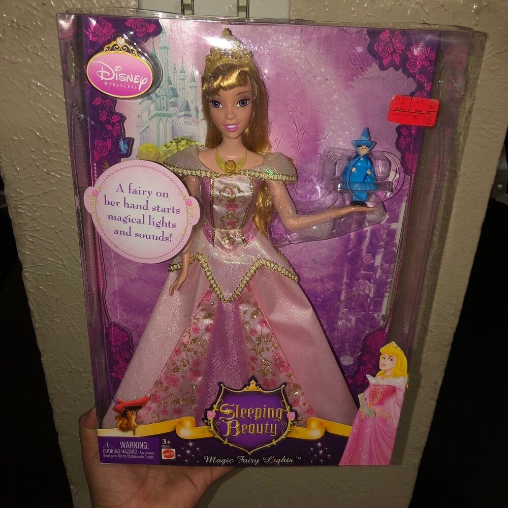 2008 Disney Princess Sleeping Beauty Magic Fairy Lights Aurora Doll M8401 New